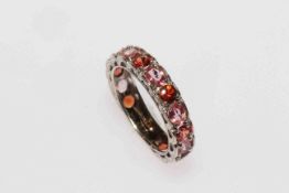 9 carat gold and oval and round tourmaline eternity ring