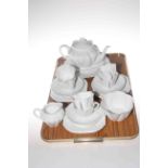 Shelley 'Dainty White' china twenty two piece tea set with teapot