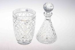 Waterford crystal vase and decanter (2)
