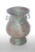 Chinese patinated metal vase of archaistic shape,