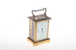 Gilt brass cased carriage clock, the face signed Thomas Braithwaite,
