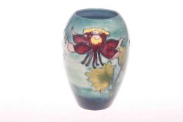 Moorcroft pottery columbine vase,