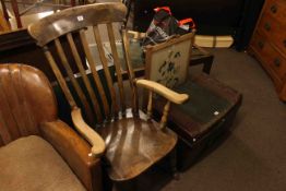 Victorian farmhouse style rocking chair, folding bridge table,