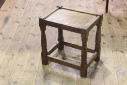 Robert Thompson Mouseman oak stool, 45.5cm x 42.