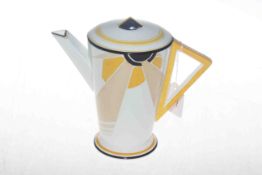 Shelley Vogue 'Sunray' coffee pot, painted number 11742 over 4, 17.