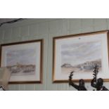 David Webb, harbour scenes, pair watercolours, signed and dated 92, 33cm x 45cm,