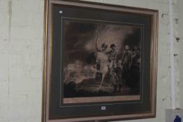 Framed engraving 'Prince of Wales' Light Dragoons, after Ward,