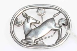 Georg Jensen silver deer brooch