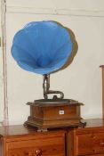 Table top gramophone with horn