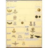 Insignia of Indian Infantry Regiments and other Units A card containing 1922 - 47 period items