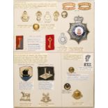 Insignia of Mediterranean Interest. A card displaying items including cloth arm-badges of the