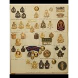 Canadian Military Insignia A card of cap and collar-badges, buttons and shoulder-titles, of armoured