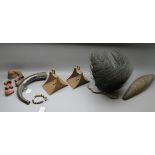 A PAIR OF OTTOMAN STIRRUPS, TURKEY, 19TH CENTURY, A MOROCCAN POWDER-FLASK, AN EAST AFRICAN HEADRESS,