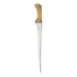 ˜A NORTH INDIAN DAGGER (PESH KABZ) WITH RHINOCEROS HORN HILT, SECOND HALF OF THE 19TH CENTURY with