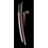 A JAPANESE SWORD (WAKIZASHI), LATE EDO PERIOD the blade shinogi-zukuri, tori-zori, iori-mune and