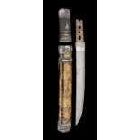 A JAPANESE DAGGER (TANTO), BAKAMATSU PERIOD the blade hira-zukuri (rubbed) and nakago unavailable