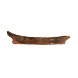 A SMALL CARVED BOAT (HAIDA), LATE 19TH CENTURY PROBABLY BRITISH COLUMBIA carved from a single