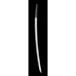 A JAPANESE SWORD (KATANA), SHINSHINTO PERIOD the blade shinogi-zukuri, wide mihaba and o-kissaki,