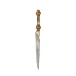 ‡ A SMALL OTTOMAN DAGGER, TURKEY, 19TH CENTURY with straight single-edged blade inlaid with gold