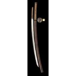 A JAPANESE SWORD (KATANA), SHINSHINTO PERIOD the blade shinogi-zukuri, koshi-zori, iori-mune and o-