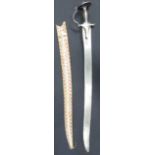 AN INDIAN SWORD WITH TALWAR HILT, 19TH CENTURY with slightly curved blade double-edged towards the