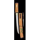 ˜A JAPANESE DAGGER (TANTO), MEIJI PERIOD the blade hira-zukuri, shallow tori-zori and chu-kissaki,