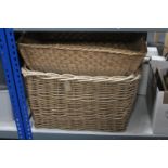 Two wicker log baskets