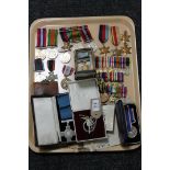 A good collection of British and other service medals including Defence medal, Africa Star,