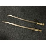 A pair of French Chassepot bayonets