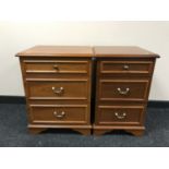 Two Stag Minstrel teak three drawer chests CONDITION REPORT: One chest is 53cm wide,