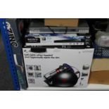 A Dyson Vac together with a Goodmans dvd player,