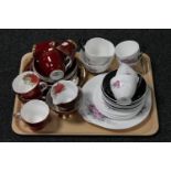 A tray of Imperial and Queen Anne bone china tea services