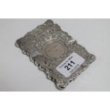 A nineteenth century silver card case