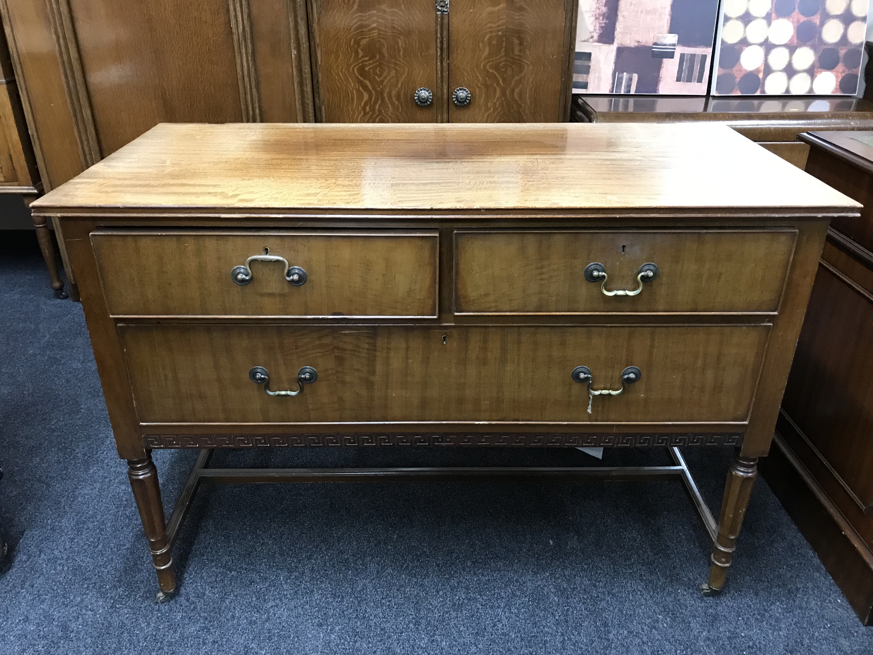 A late Victorian dressing chest (no mirror)