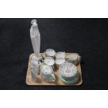 A tray of twenty piece Minton china Haddon hall together with a Lennox child's prayer figure,