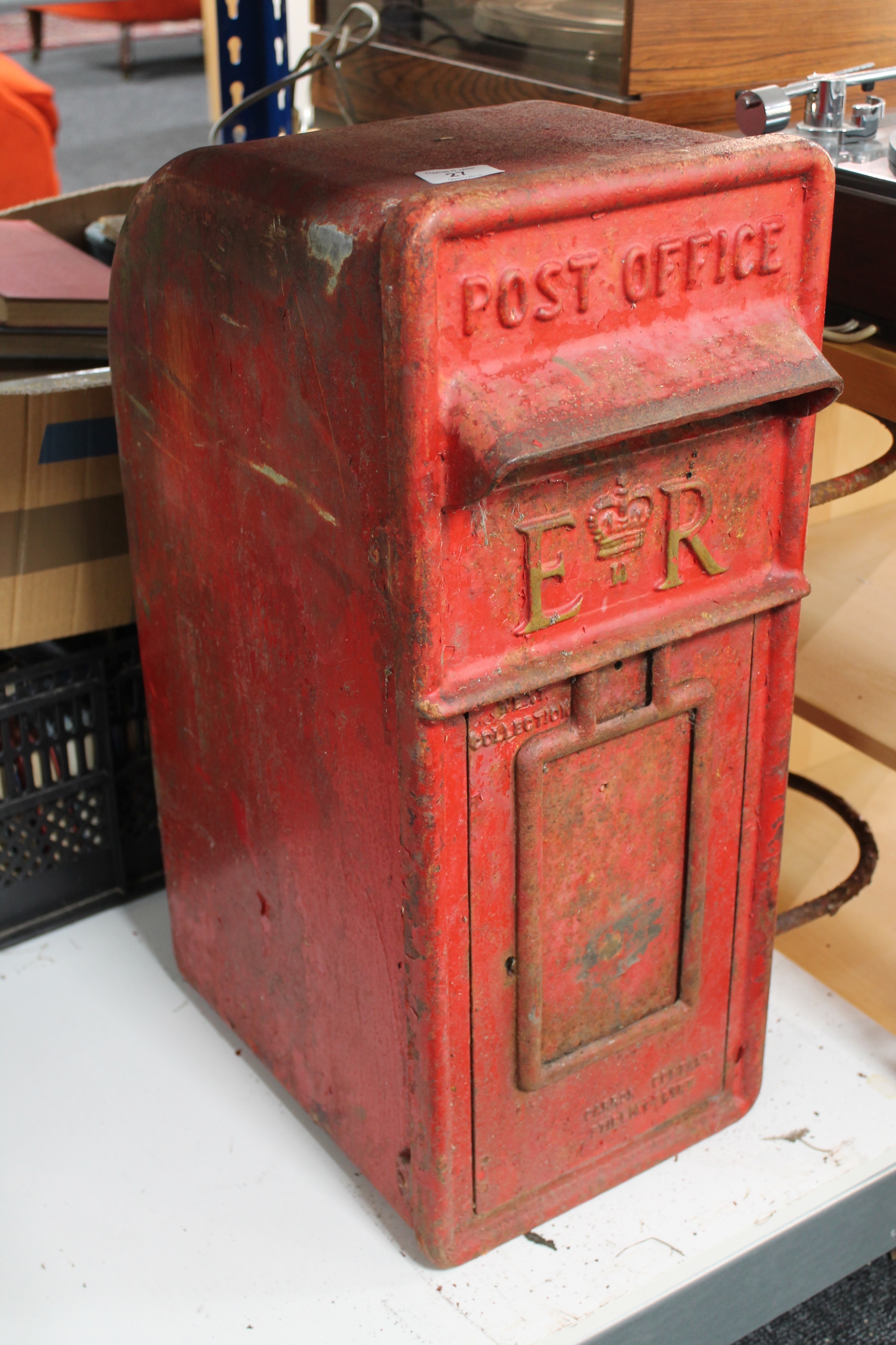 A mid-20th century cast metal Royal Mail post box CONDITION REPORT: This has two - Image 2 of 7