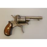 A late 19th century pinfire revolver,