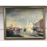 An Artagraph reproduction : Venetian canal scene, framed.