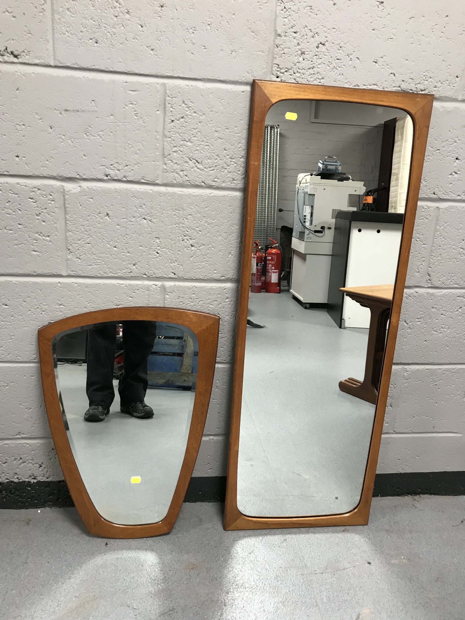 Two late 20th century teak framed mirrors