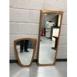 Two late 20th century teak framed mirrors