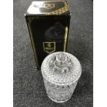 A boxed Edinburgh Crystal lidded jar