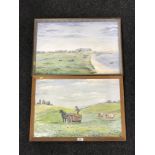 Two framed 1970's JC Pearson signed oils on boards (2)
