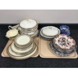 Two trays of Burleigh Ware dinner ware, antique pottery plates,