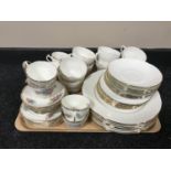 A tray containing Duchess bone china tea service together with a Royal Crown pottery china tea