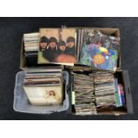 Four boxes of LP records and 7" singles - pop, rock,