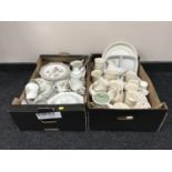 Two boxes of English Pottery dinner ware