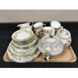 A tray of part Duchess Greensleaves tea service,