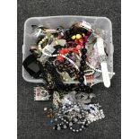 A box of sterling silver and costume jewellery