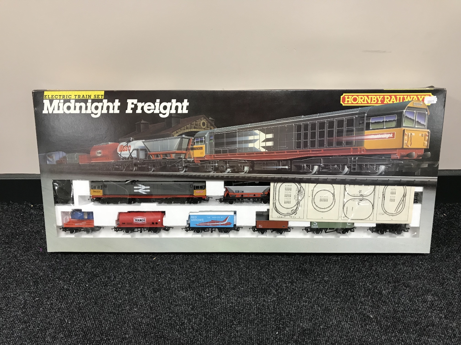 A boxed Hornby midnight freight electric train set