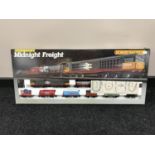 A boxed Hornby midnight freight electric train set